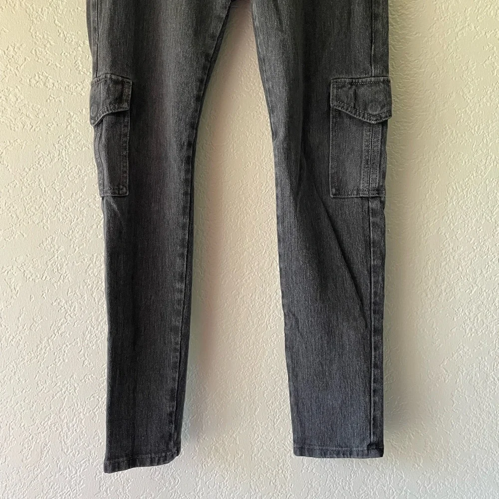 CAbi Jeans Gray Pull On Jeggings Denim Cargo Skinny Jeans